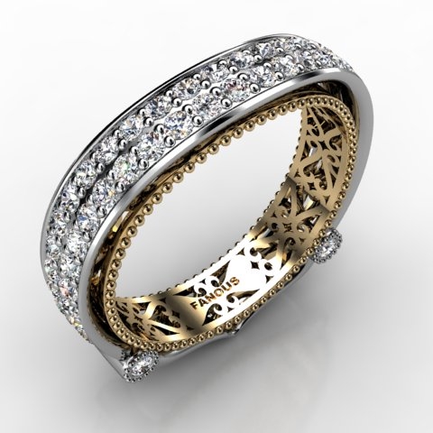 18k White Gold Wedding Band 1.02ct - 0301084-18kw