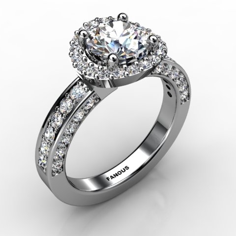 18k White Gold Engagement Ring 0.916ct - 1002173-18kw