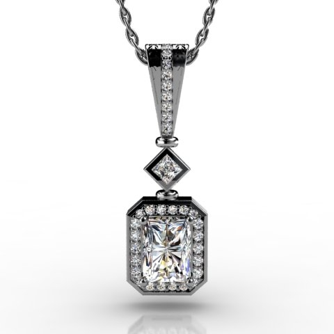 18k White Gold Pendant 1.544ct - 2300699-18kw